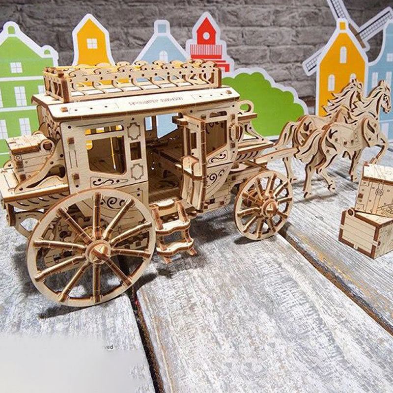 Rustic Carriage Adventure – 3D Wooden Puzzle