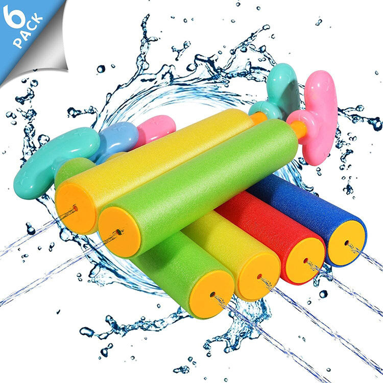 Foam Water Blasters 6-Pack - Summer Beach Toys for Kids