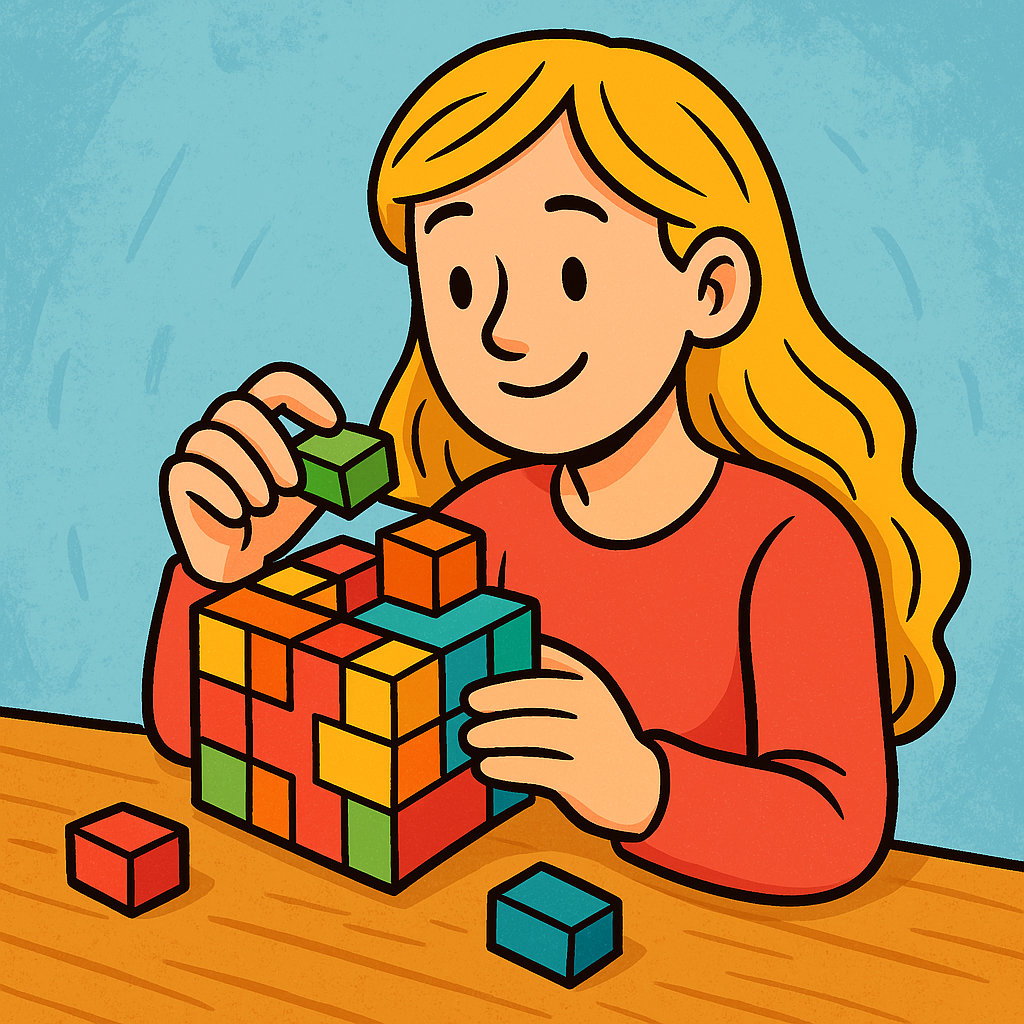 Adults building puzzles 