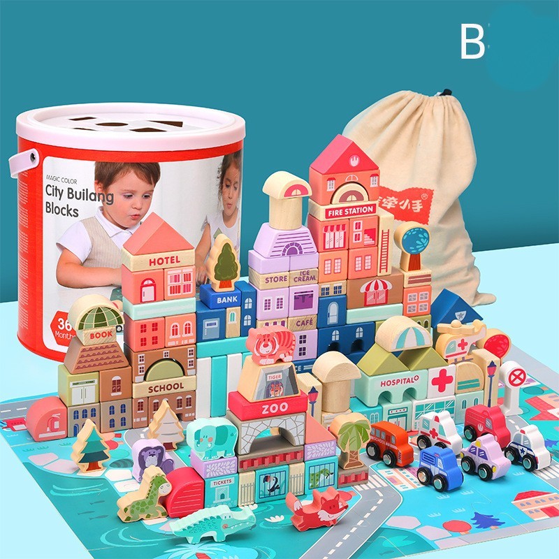 Children's Toys Wooden Building Blocks
