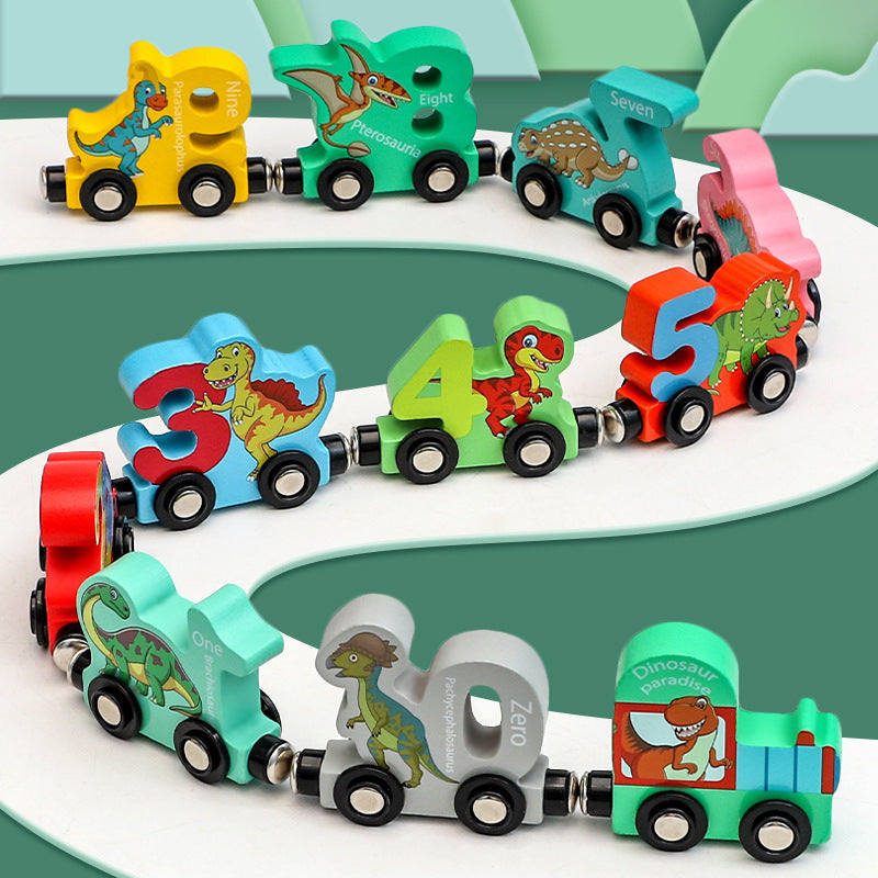 4–6 years - Puzzle Assembling Building Blocks Dinosaur Train Magnetic Digital Toys