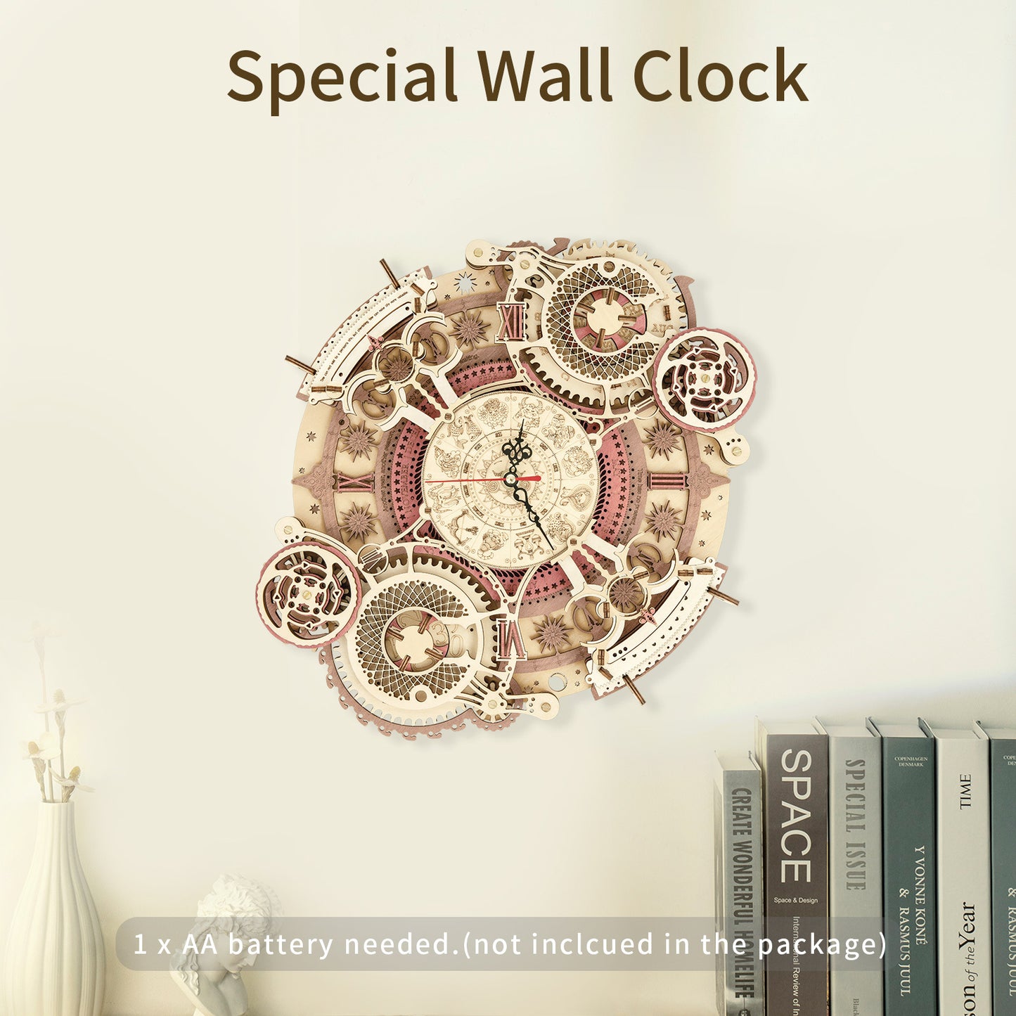 Zodiac Wall Clock 3D Wooden Puzzle Model Assembly Toys