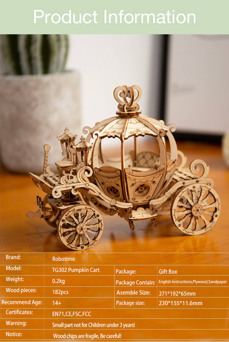 Pumpkin Cart Model 3D Wooden Puzzle