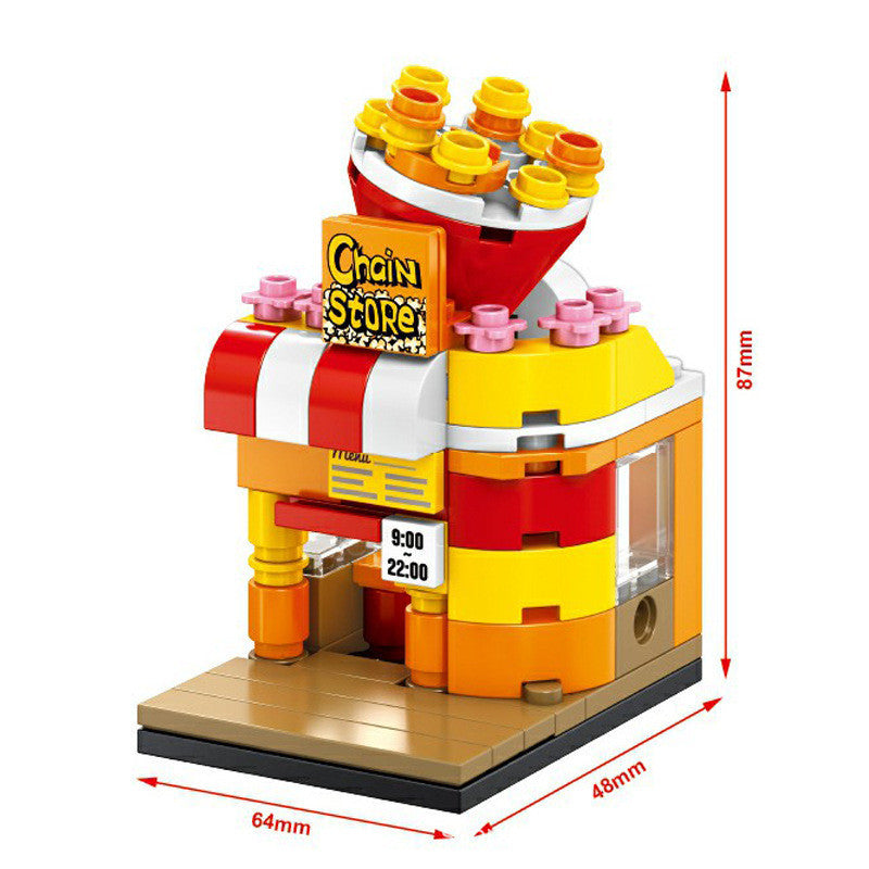 children's city mini street view building blocks puzzle assembly toys