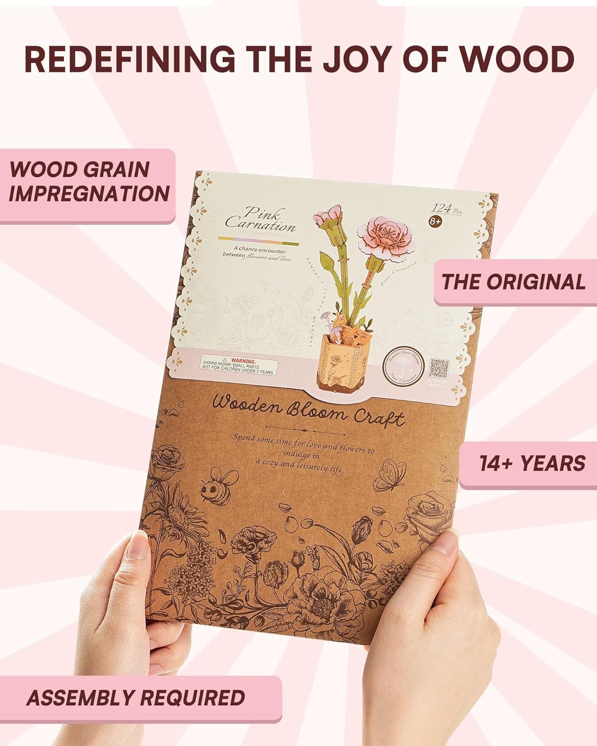 3D Puzzle Flowers Wooden Model Kits For Adults To Build, Artificial Flowers For Decoration, Home Decor Accessories Living Room, Gifts For Women On Valentine's Day & Birthday, TW051