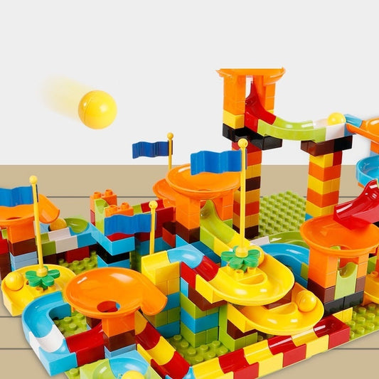 3years - Large Particle Building Blocks Track Children's Puzzle Building Table Assembled Toys