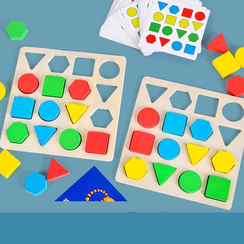 Wooden Double-player Building Blocks Parent-child Interactive Children's Educational Toy