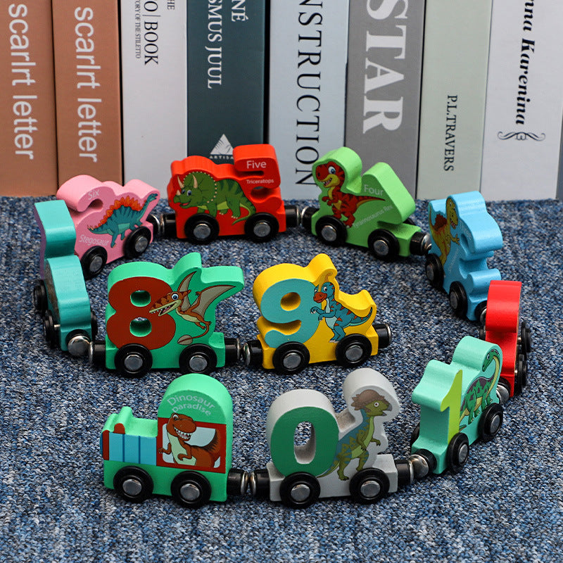 4–6 years - Puzzle Assembling Building Blocks Dinosaur Train Magnetic Digital Toys
