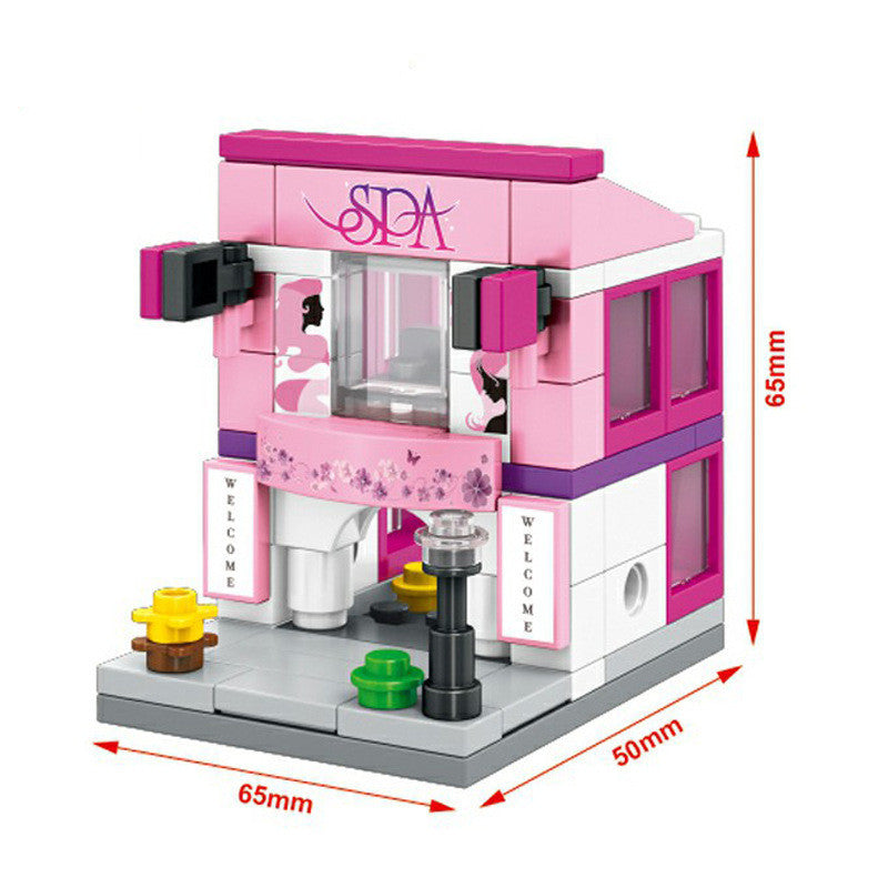 children's city mini street view building blocks puzzle assembly toys