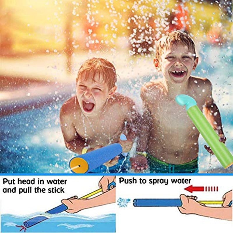 Foam Water Blasters 6-Pack - Summer Beach Toys for Kids