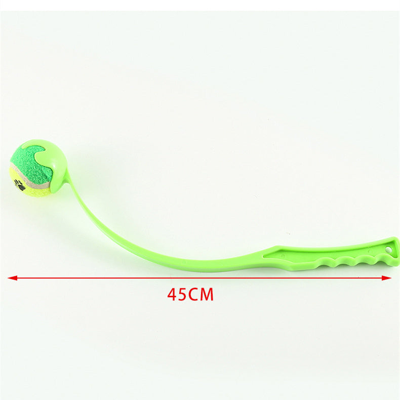 Green throw toy with measurement and ball 