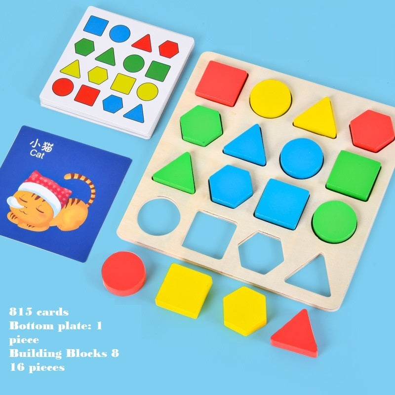 Wooden Double-player Building Blocks Parent-child Interactive Children's Educational Toy