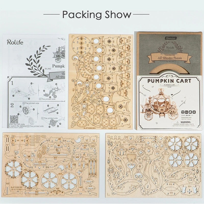 Pumpkin Cart Model 3D Wooden Puzzle