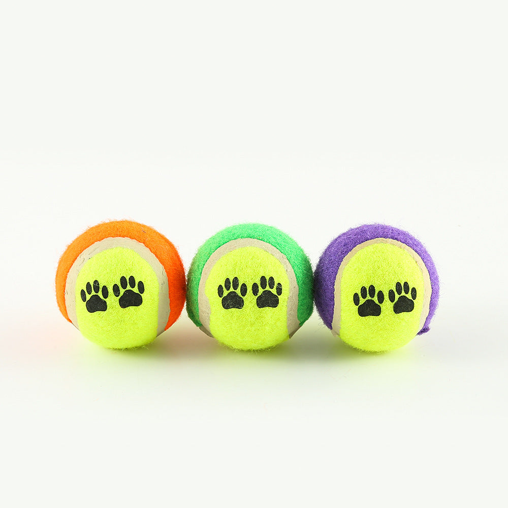 Throw balls with cute paw prints on 