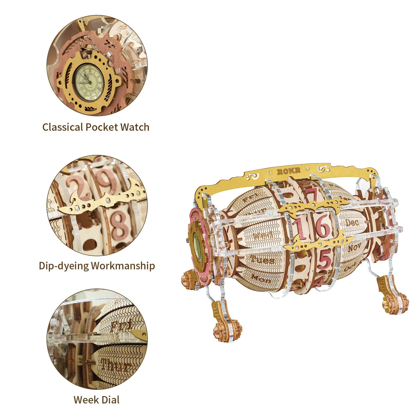 Zodiac Wall Clock 3D Wooden Puzzle Model Assembly Toys